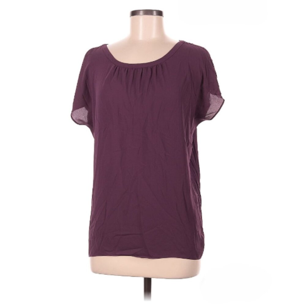 Ann Taylor Loft Purple Blouse with Cutout Back Size M